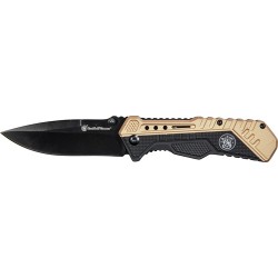 S&W KNIFE BLACK/FDE SPRING AST
